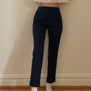 3/$12💛 Ann Taylor 4T Navy Blue Straight Leg High Waist Cuffed Ankle Pants Tall